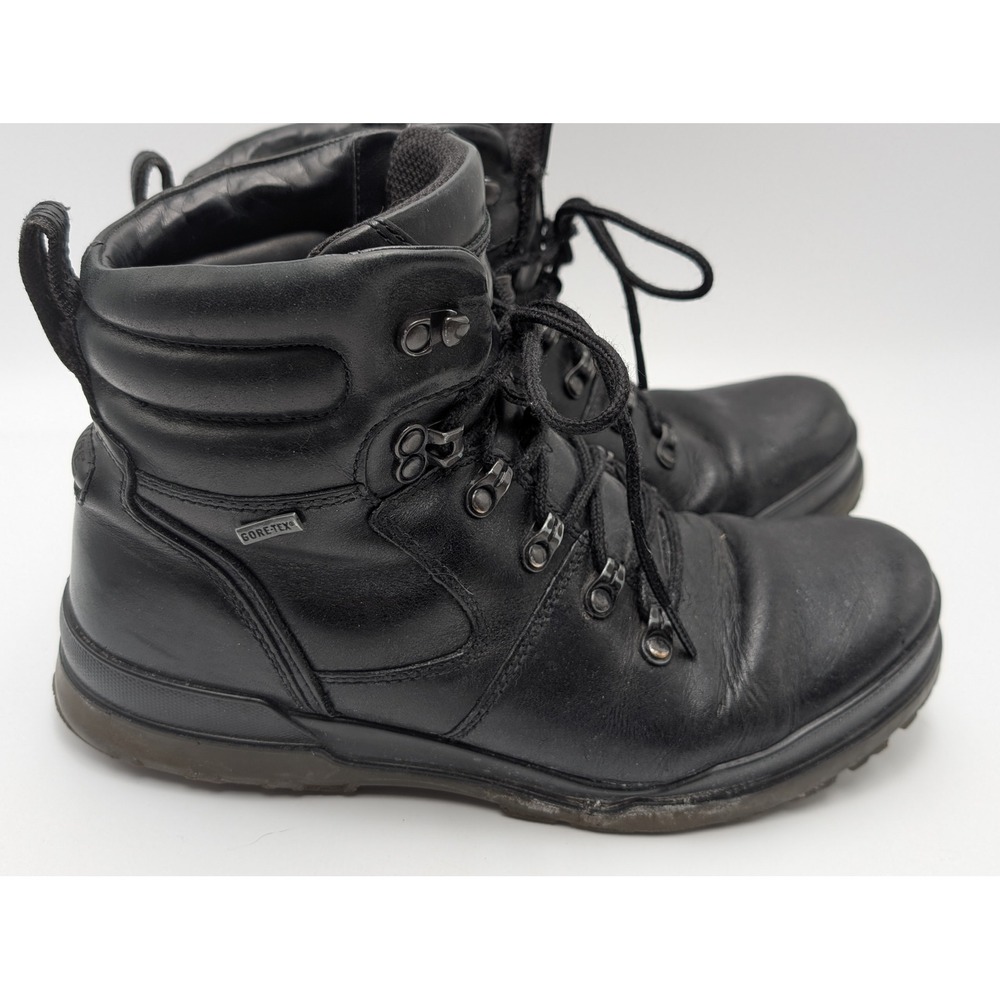 ECCO Hiking Boots Mens 42 Black Gore-Tex Leather Track Waterproof Rugged Outdoor